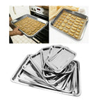 1Pcs Toaster Oven Pans For Baking,Baking Sheets Cookie Sheet Pans,Small Replacement Trays For Toaster,Small Baking Trays For Oven, Stainless Steel Baking Sheet Pan, Toaster Oven Tray 15.74" x 11.81" x 1.88" Silver