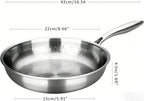 Titanium Pan,100% Non-toxic Titanium Pan,Non Stick Chemical-Free,Extreme Heat-Resistant & Lasts a Lifetime,Non-Stick Skillet for Home Use, Induction Cooktops And Gas Stoves for Omelettes Steaks 22cm