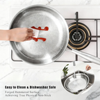 Titanium Pan,100% Non-toxic Titanium Pan,Non Stick Chemical-Free,Extreme Heat-Resistant & Lasts a Lifetime,Non-Stick Skillet for Home Use, Induction Cooktops And Gas Stoves for Omelettes Steaks 22cm