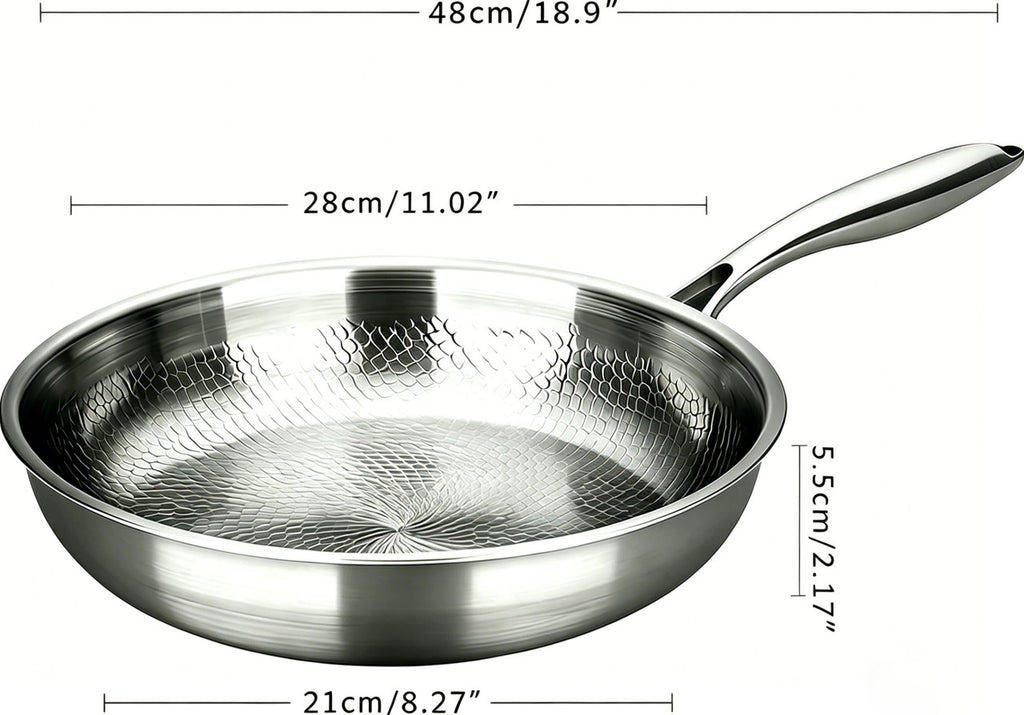 Titanium Pan,100% Non-toxic Titanium Pan,Non Stick Chemical-Free,Extreme Heat-Resistant & Lasts a Lifetime,Non-Stick Skillet for Home Use, Induction Cooktops And Gas Stoves for Omelettes Steaks 28cm
