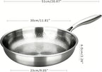 Titanium Pan,100% Non-toxic Titanium Pan,Non Stick Chemical-Free,Extreme Heat-Resistant & Lasts a Lifetime,Non-Stick Skillet for Home Use, Induction Cooktops And Gas Stoves for Omelettes Steaks 30cm
