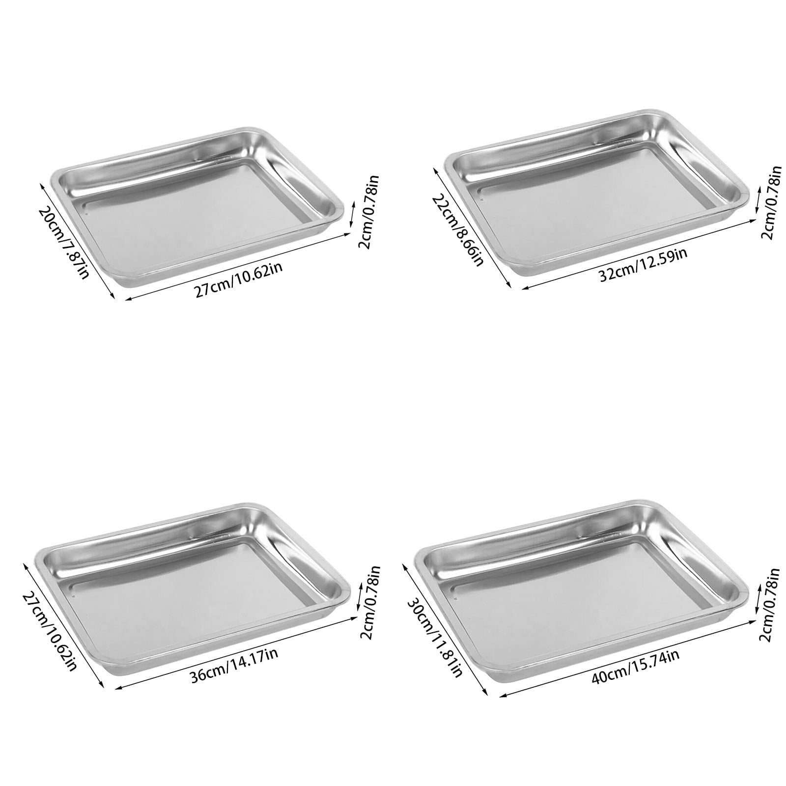 Stainless Steel Roasting, Pan Non-Stick Big Roaster Pan for Grilling or Drip Pan for Turkey, Durable Baking, Lasagna Pan, Dishwasher Safe, 1 Pcs, 10.63x7.87x0.79 10.63" x 7.87" x 0.79" Silver