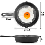 Cast Iron Frying Pan - Mini Skillet - Ø 16 cm - Egg Pan - Tapas Pan - BBQ - Camping - Serving Pan - Blini Pan - Pancake Pan - Saucepan - Melting Pan - Outdoor Cooking - Robust - Frying Pan - Kitchen Aid - Black - Cast Iron - 1 Piece