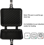 Sandwich Iron - Sandwich Maker - Grill Pan - Camping Sandwich Iron - Panini Grill - Frying Pan - Gas Stove Pan - Double-Sided Pan - Non-Stick Coating - Sandwich Clamp - Manual Toaster - Toaster - Breakfast Making - Kitchen - Black - 1 Piece