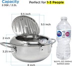 Deep fryer - Tempura pan - 20 cm - Stainless steel pan - Kitchen accessories - Japanese deep fryer - Induction deep fryer - Deep fryer - Cooking pot - Stainless steel pan - Small deep fryer - Kitchen utensils - Household - Silver - 1 piece