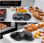 Tutuviw 6 Pack 5 inch Reusable Small Pie Pans, Nonstick Small Pie Tins, Carbon Steel Pie Pans, Mini Pie Pans for Baking, Round Bread and Meat Pie Tins Mini Pie Tins for Cake Dessert