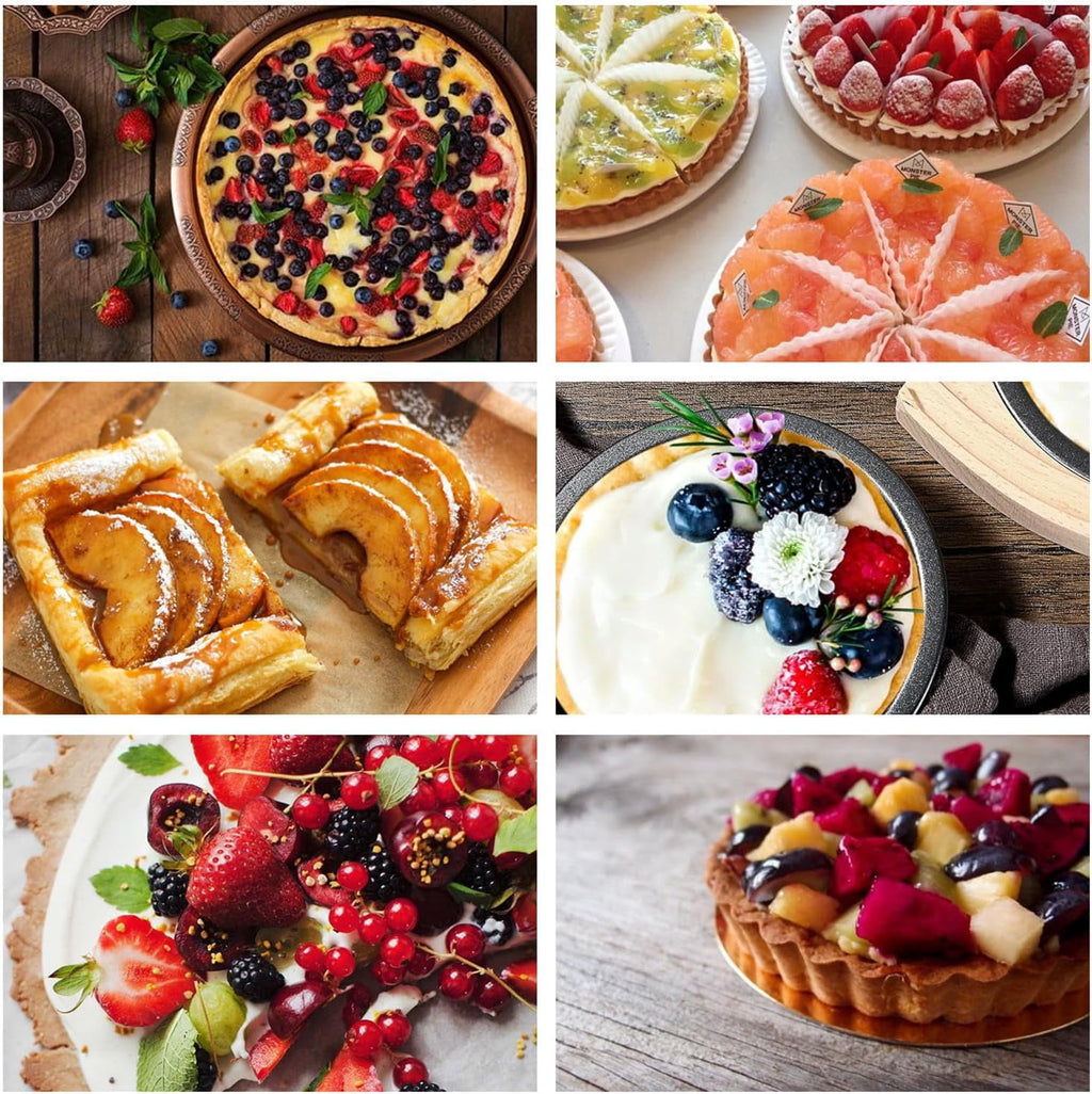 Tutuviw 6 Pack 5 inch Reusable Small Pie Pans, Nonstick Small Pie Tins, Carbon Steel Pie Pans, Mini Pie Pans for Baking, Round Bread and Meat Pie Tins Mini Pie Tins for Cake Dessert