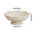 Ceramic Fruit Bowl for Kitchen Counter, Lights Pitches Fruit Plates, Decorative Bowl, Pedestal Bowl, Footed Bowl, Modern Fruit Bowl, Large Fruit Bowl, Home Decorative Bowls White