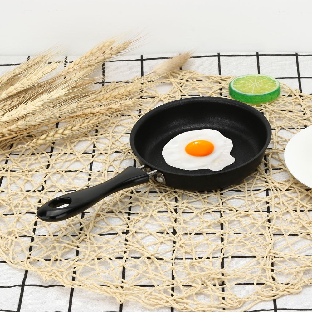 One Egg Frying Pan, Mini Frying Eggs Pan, Mini Fry Frying Pan, Single Egg Durable Small Pan with Handle, Heat Resistant Non Stick Pot, Portable Pan, Mini Cookware, Non-Stick Pancake Omelet Black Main image