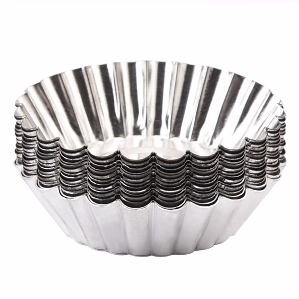 50Pcs Egg Tart Molds, Tart Pan, Mini Tart Tins, Aluminium Mini Tart Pans for Baking, Aluminum Cupcake, Cake Cookies Lined Molds Mould, Tin Baking Tool Hot Silver Hauptbild
