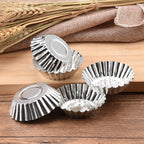 50Pcs Egg Tart Molds, Tart Pan, Mini Tart Tins, Aluminium Mini Tart Pans for Baking, Aluminum Cupcake, Cake Cookies Lined Molds Mould, Tin Baking Tool Hot Silver