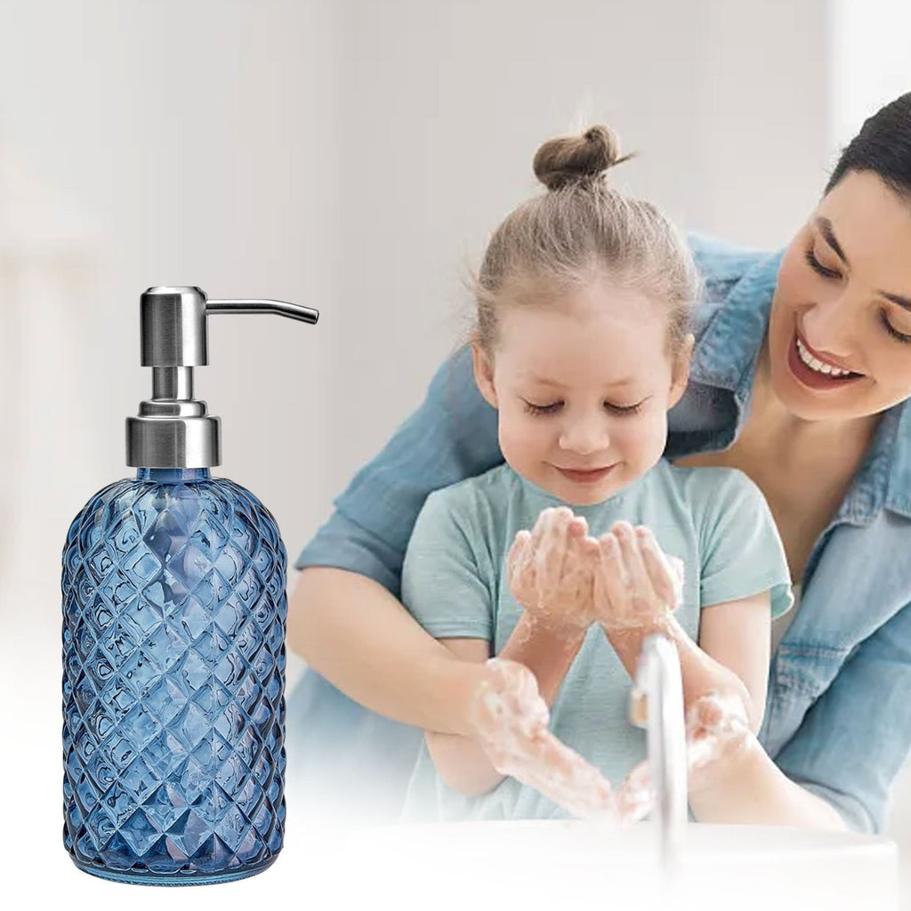 Glass Soap Dispenser 440mL - Azure