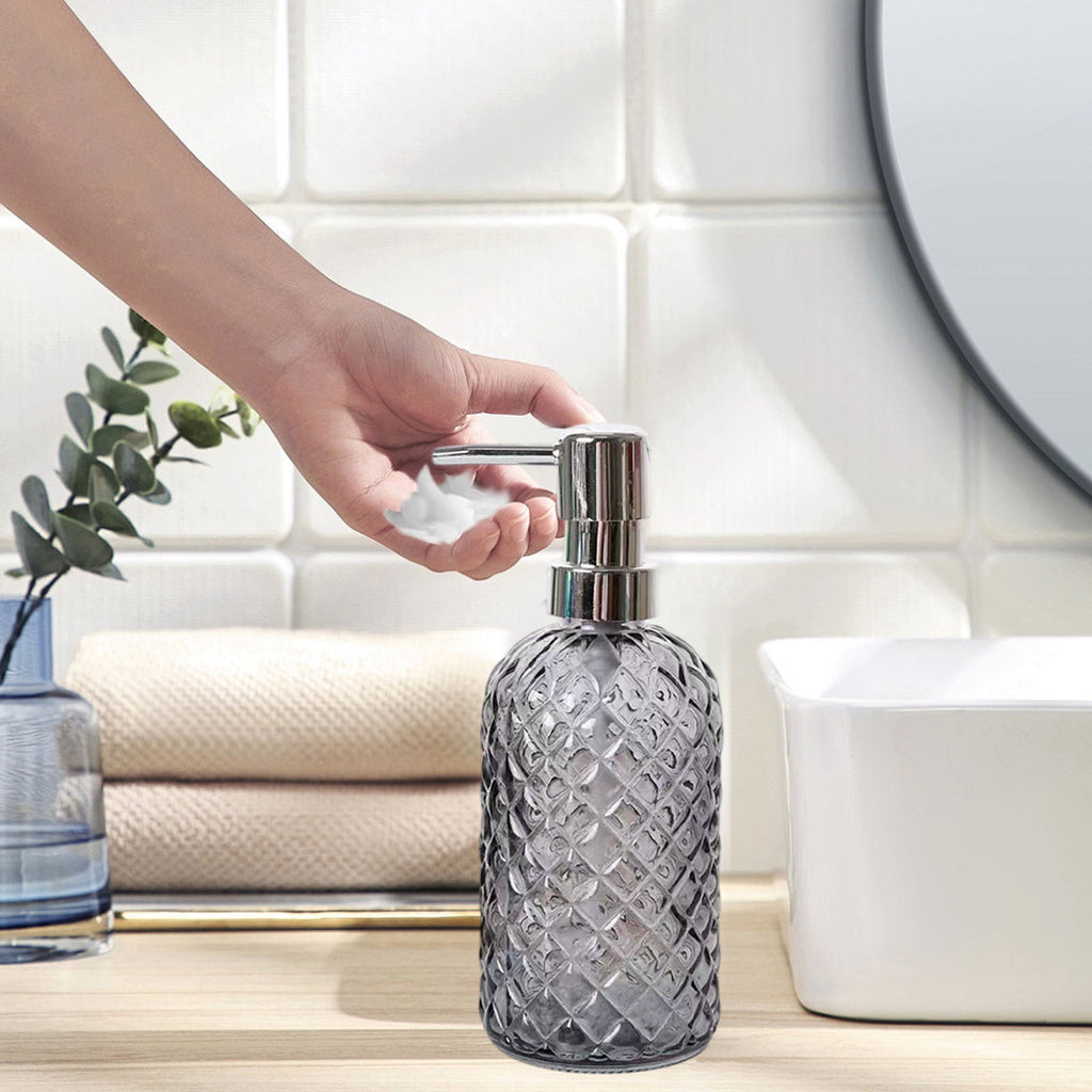 Glass Soap Dispenser 440mL - Grey
