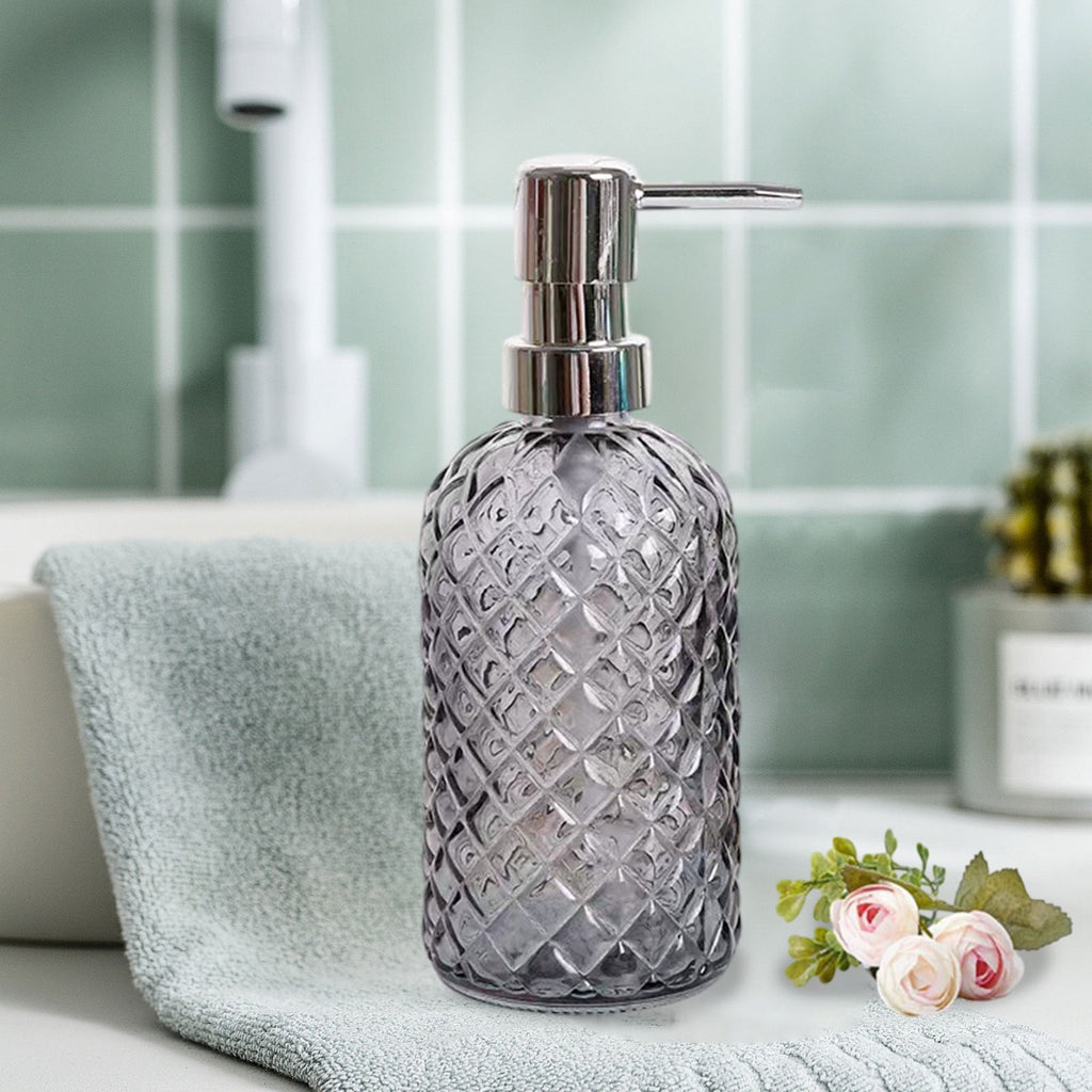 Glass Soap Dispenser 440mL - Grey
