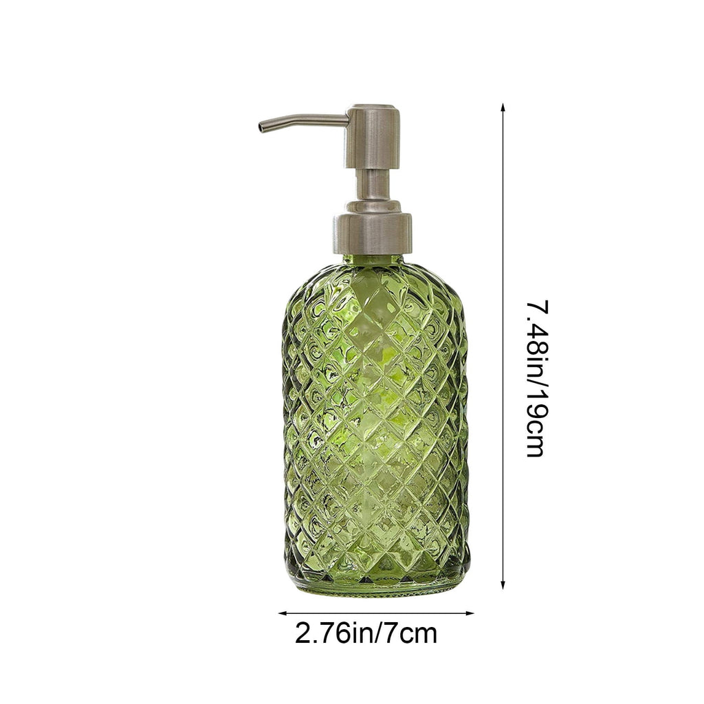 Glass Soap Dispenser 440mL - Green