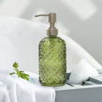 Glass Soap Dispenser 440mL - Green