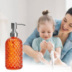 Glass Soap Dispenser 440mL - Orange