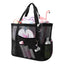 Mesh Beach Bag, Large Mesh Beach Tote Bag With 9 Pockets, Swimming Travel Tote Bag, Foldable Beach Duffle Bag, Black