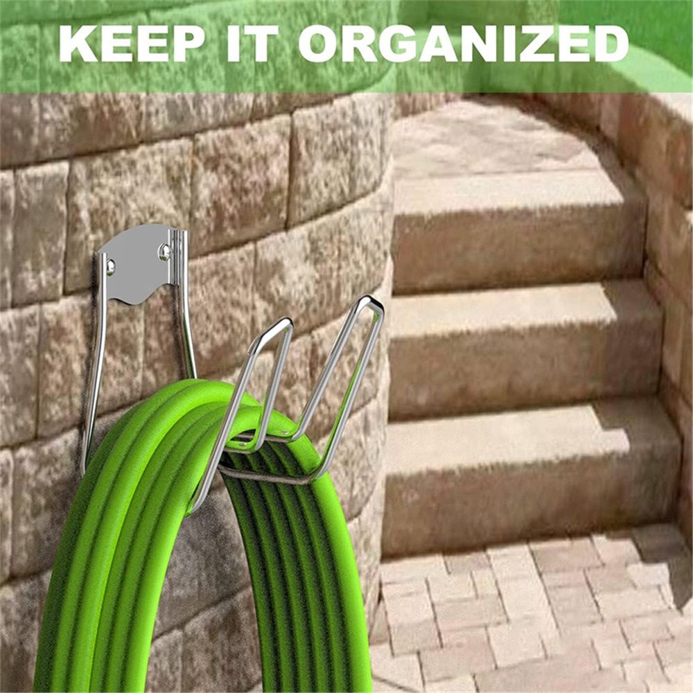 Metal Garden Hose Holder - Heavy Duty Hose Hanger Wall Mounted Water Hose Holder for Outside Yard, Sturdy Hose Reel Hose Hooks for Water Hose, Extension Cords