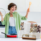 Beautiful Cookbook Stand for Your Kitchen Counter - Solid Wood Stand Easily Keeps Cook or Recipe Books Open for Convenient Cooking -
