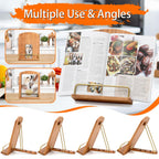 Beautiful Cookbook Stand for Your Kitchen Counter - Solid Wood Stand Easily Keeps Cook or Recipe Books Open for Convenient Cooking -