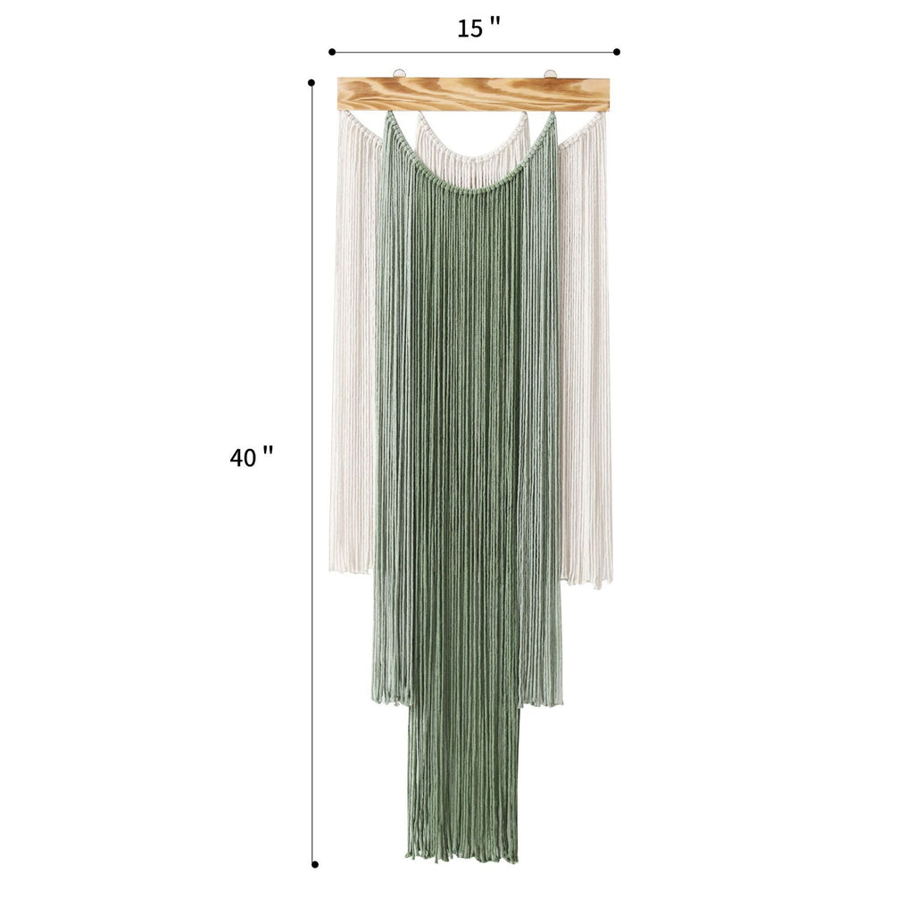 Wall Hanging Boho Wall Decor Green and Beige Yarn Wall Art for Living Room Bedroom Office Nursery Apartment Yoga Room Decor,（ Green ）