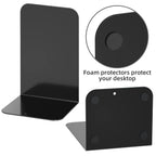 Book Ends, Bookends for Shelves, Home, Office, Metal Book Stopper for Books, Metal Bookend Supports, Modern Minimalist Style Decorative Bookend, Black (1 Pair/2pcs)