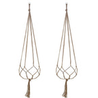 4 pack Hemp Rope Plant Hanger Hanging Planter 47.2 Inch for Plant Pot, Without Pot and Plant (Light Brown-Hemp)
