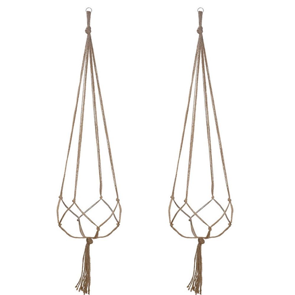 4 pack Hemp Rope Plant Hanger Hanging Planter 47.2 Inch for Plant Pot, Without Pot and Plant (Light Brown-Hemp)