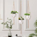 4 pack Hemp Rope Plant Hanger Hanging Planter 47.2 Inch for Plant Pot, Without Pot and Plant (Light Brown-Hemp)