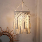 Boho Lamp Shade,Boho Hanging Lamp Handmade Lamp Shade Plug in Pendant Light,Bohemian Hanging Lights for Boho Bedroom Decor Living Room (Only lampshade)