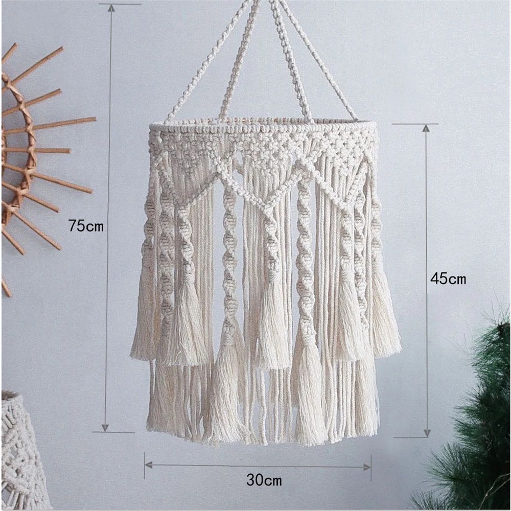 Boho Lamp Shade,Boho Hanging Lamp Handmade Lamp Shade Plug in Pendant Light,Bohemian Hanging Lights for Boho Bedroom Decor Living Room (Only lampshade)