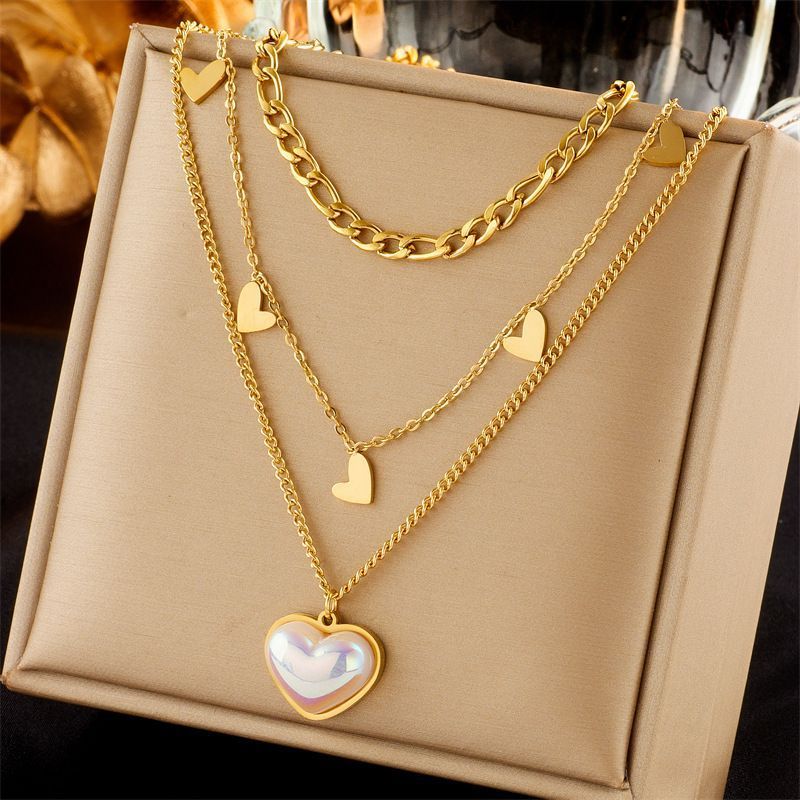 Delicate Retro Layered Necklace Set, Fine Luxury Gold Coated Stainless Steel Everyday Jewellery