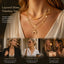 Stylish Retro Double Layer Necklace, Soft Luxury Gold Dipped Stainless Steel Fashion Jewellery