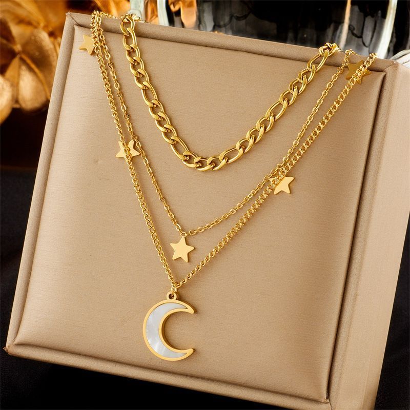 Modern Vintage Dual Layer Stack Chain, Exclusive Dainty Gold Plated Stainless Steel Date Night Jewellery