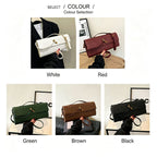 Woven Women Bag French Stick Bag Evening Organ Bag, Fashion Clutch Shoulder Crossbody Bag, Christmas Party Gift, White