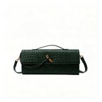 Woven Women Bag French Stick Bag Evening Organ Bag, Fashion Clutch Shoulder Crossbody Bag, Holiday Daily Use, Green