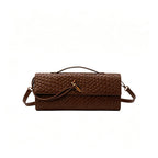 Woven Women Bag French Stick Bag Evening Organ Bag, Fashion Clutch Shoulder Crossbody Bag, Christmas Dating Gift, Coffee