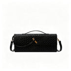 Woven Women Bag French Stick Bag Evening Organ Bag, Fashion Clutch Shoulder Crossbody Bag, Halloween Travel Accessory, Black