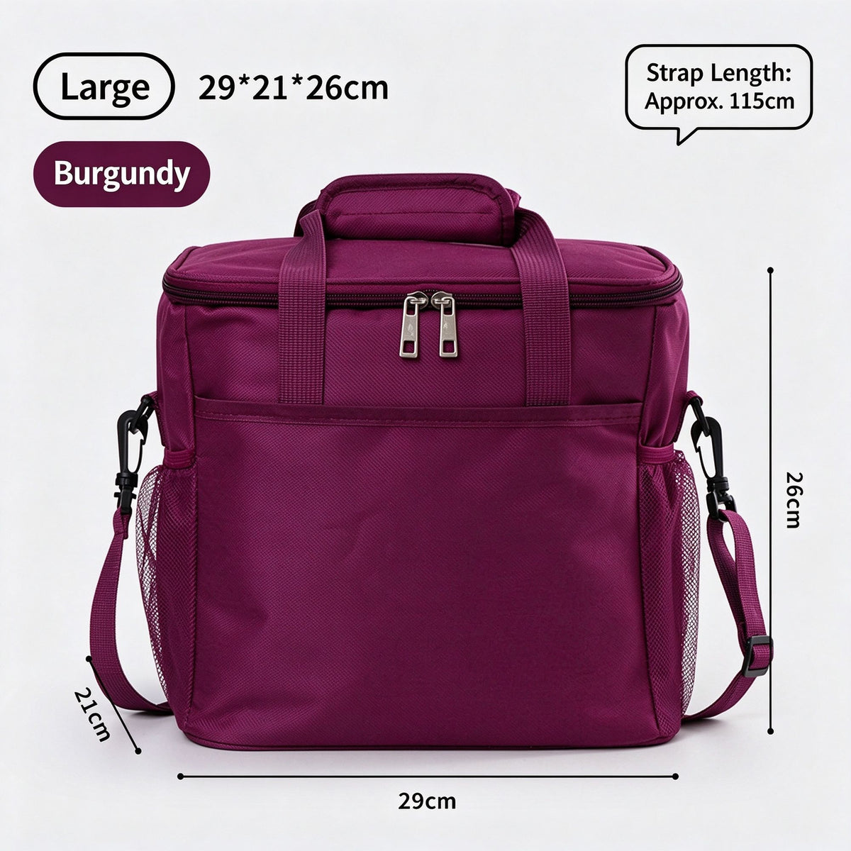 Portable Waterproof Insulated Meal Carry Bag, Large Size Keep Food Warm For Commuter & Picnic Trip, Holiday Outdoor Meal Prep Accessory, Purple Large