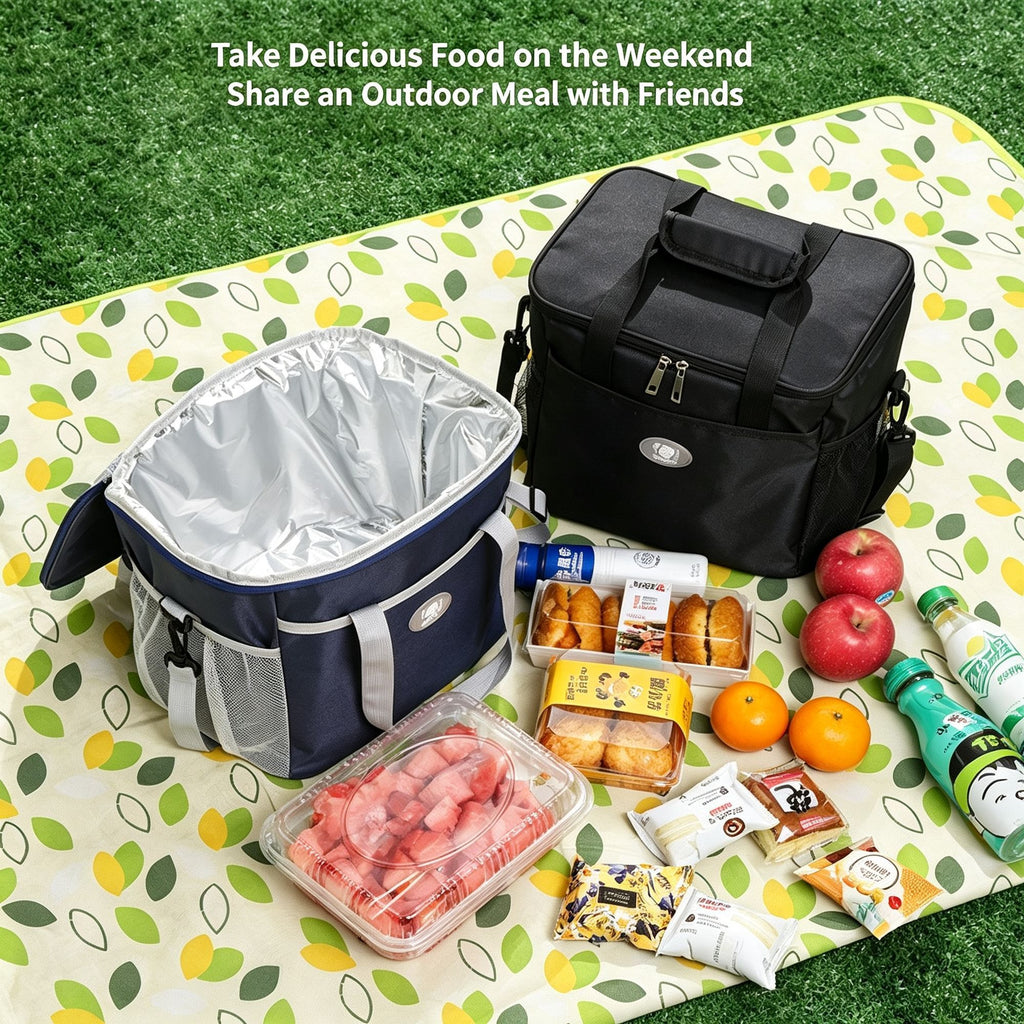 Portable Waterproof Insulated Meal Carry Bag, Large Size Keep Food Warm For Commuter & Picnic Trip, Holiday Outdoor Meal Prep Accessory, Purple Large