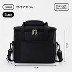 Water‑Resistant Insulated Lunch Tote Pouch, Small Portable Meal Storage Bag For Office Commuter Daily Carry, Halloween Work Daily Supply, Black Small