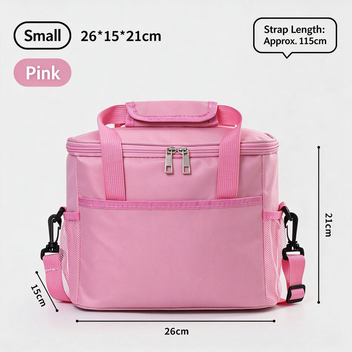 Lightweight Small Thermal Meal Handbag, Waterproof Thickened Aluminum Foil Inner, Ideal For Student Short‑Distance Meal Carrying, Holiday Commuter Practical Present, Pink Small Main image