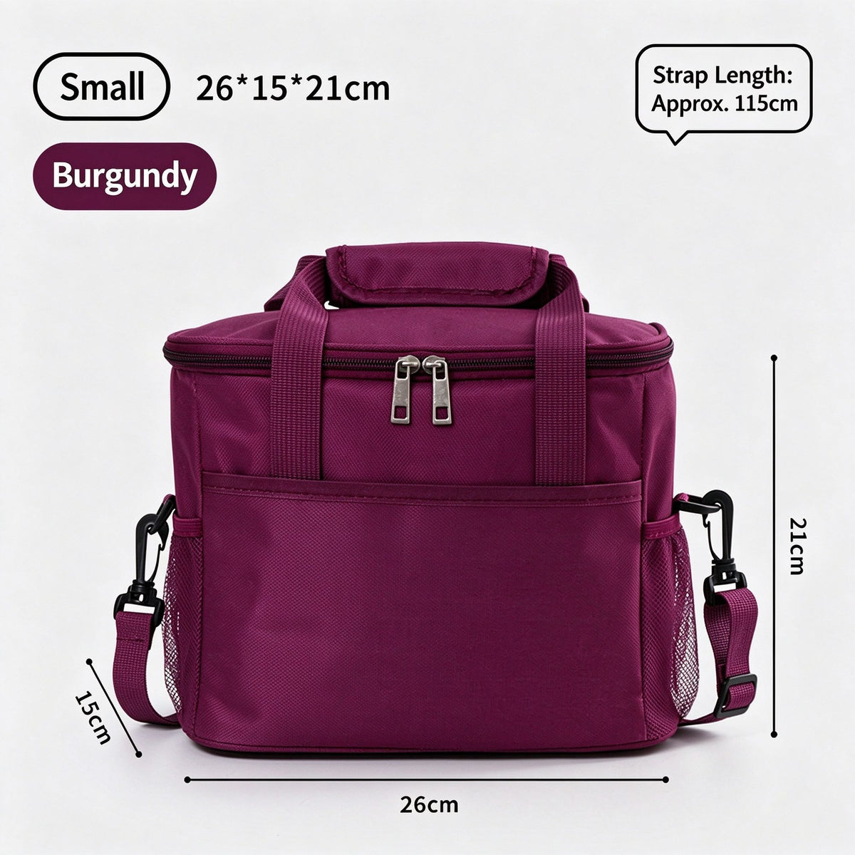 Mini Portable Waterproof Insulated Lunch Bag, Small Size Food Warm‑Keeping Tote For Office Worker And Student, Christmas Daily Life Accessory, Purple Small Main image