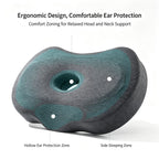 Breathable Tencel Cover Single Hole Memory Pillow, Neck Support No Compression On Ears, Comfort Sleeping Cushion For All Ages, Halloween Household Bedding Supply, Tencel Blue