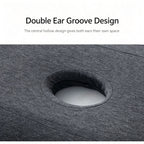 Ergonomic Single‑Hole Memory Foam Neck Pillow, Pressure‑Relief Ear Protection Design For Side Sleepers, Holiday Daily Rest Accessory, Light Grey