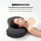 Skin‑Friendly Single Hole Cervical Memory Pillow, Stable Neck Support For Elderly And Teenagers, Christmas Bedroom Relax Present, Dark Grey