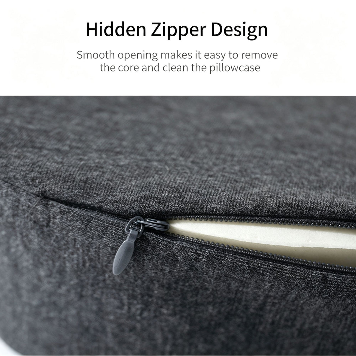 Skin‑Friendly Single Hole Cervical Memory Pillow, Stable Neck Support For Elderly And Teenagers, Christmas Bedroom Relax Present, Dark Grey