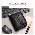 Retro Double Magnet Closure Business Card Case For Men, Accordion‑Style Multi‑Slot Design For Cards & Small Change, Halloween Daily Carry Accessory, K94‑51 Light Coffee