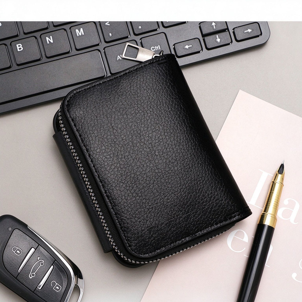 Slim Stylish Men Accordion ID Card Wallet, Secure Double Magnetic Buckle For Business Commute, Holiday Gentleman Practical Present, K94‑51 Dark Coffee